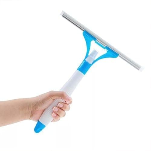 Generic 2 in 1 Glass Squeegee, Small, White Blue, Plastic, Compact