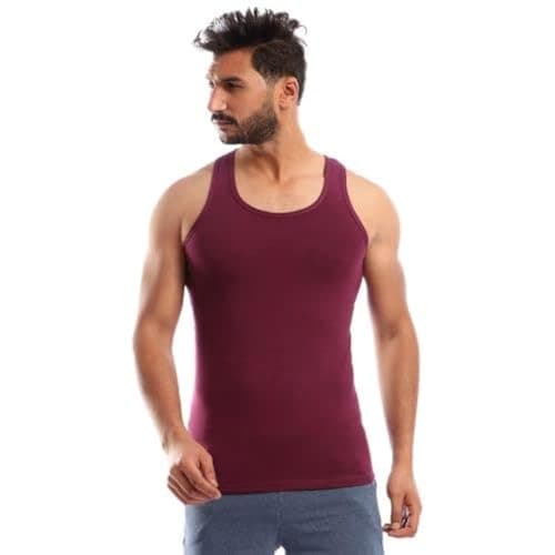 Undershirts Cotton Stretch For Men - Maroon