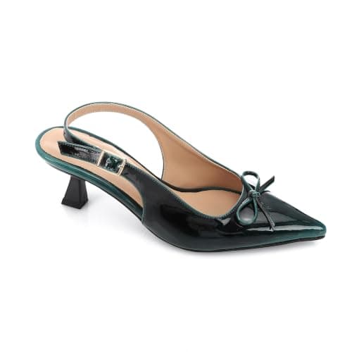 Women's Classic Black Pointed-Toe Pumps 3CM | Soft Inner Cushioning, Formal & Party Wear, Metallic Finish, Timeless Classic Style, Lightweight & Durable Shoes