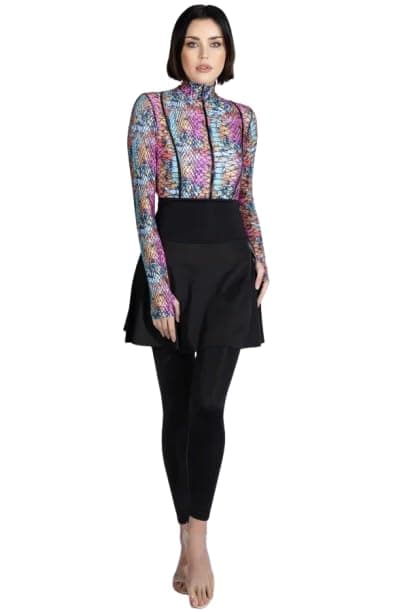 Minervasecret 4 Piece Burkini Set - Skirt - Leggings - Cape Swimwear