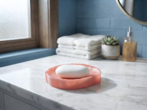 Leaf-Shaped Acrylic Soap Dish with Water Drainage for Bathroom and Kitchen