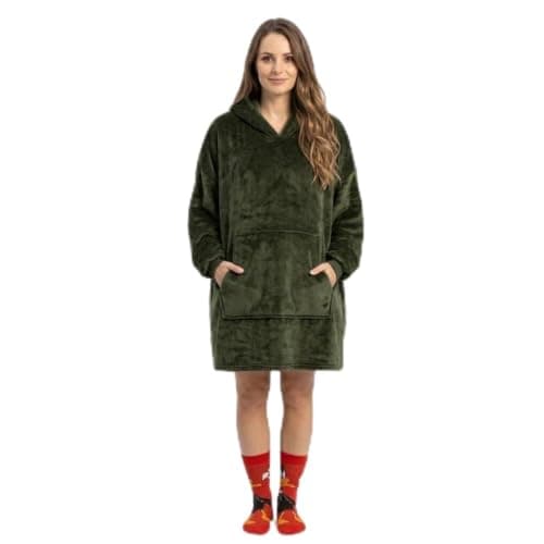 BOMB Unisex Wearable Blanket Plush One Size Fits Up to 135K Loose Fit with Hood Apparel