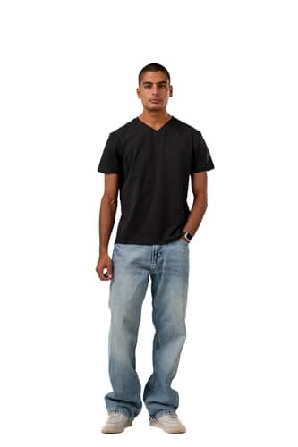 ASTK Mens Regular Fit V Neck Modern Shirt