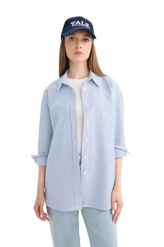 DeFacto Womens CNS Relax Fit Shirt Neck Woven Top Long Sleeve Tunic Tunic (pack of 1)