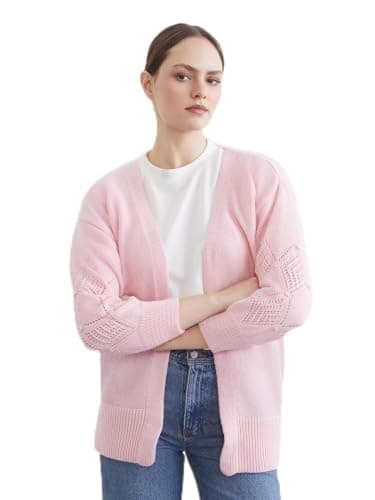 LC WAIKIKI Shawl Collar Openwork Knit Cardigan Sweater