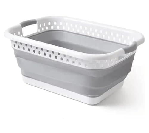 Generic Laundry Basket, Flexible Unbreakable Plastic, with Handles, 30x48 cm, .hg