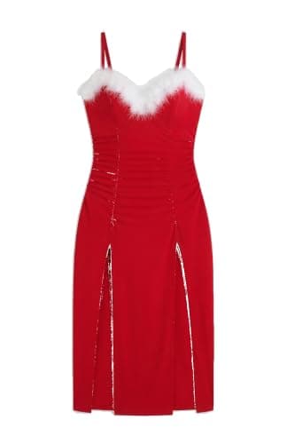 HN 9048 Women's Red Long Lingerie Super Soft Butter Material One Size Up to 80KG