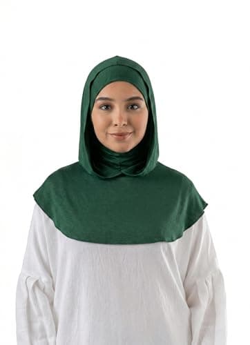 2-Piece Integrated Hoodie Hijab Set, Pure Lycra Cotton, Breathable Ninja Under-cap with Attached Hood Scarf, Modern Modest Headwear for Women Apparel head neck covering