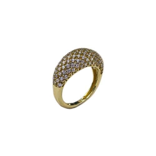 3 Diamonds 292474661779243 Women's Ring - Gold Plated Jewelry with Sparkling Zircon