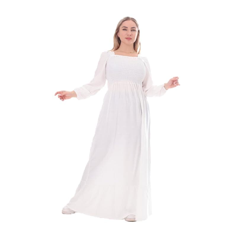 BEBO Women's Solid Long Sleeve Long Dress