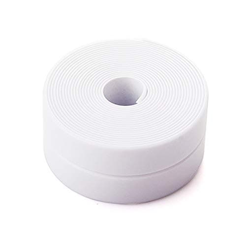 LIANGZHILIAN 2 Roll Self-Adhesive Sealing Tape PE Waterproof Decorative Sealant Trim for Kitchen, Bathroom, Shower Floor and Wall Edge Protector-White, 126 x1.5 Inch Caulks