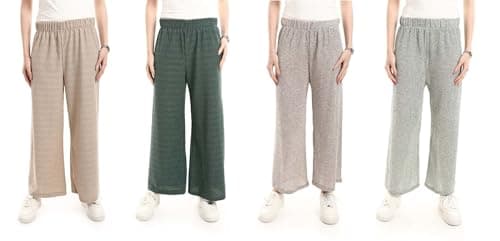 Red Circle Womens Bundle of 4 Comfortable Elastic Waist Summer Lounge Pants Bundle of 4 Comfortable Elastic Waist Summer Lounge Pants