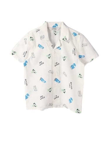 LC WAIKIKI Patterned Short Sleeve Boys' Shirt, 9-10 Years - White