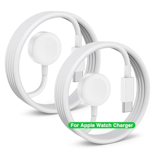 [2Pack] for Apple Watch Charger USB C Cable Magnetic iWatch Charger Fast Charging Cord Portable Compatible with Apple Watch Series Ultra 2/Ultra/9/8/7/6/SE/SE2/5/4/32/1-(3.3FT,White)-New Charging adapter