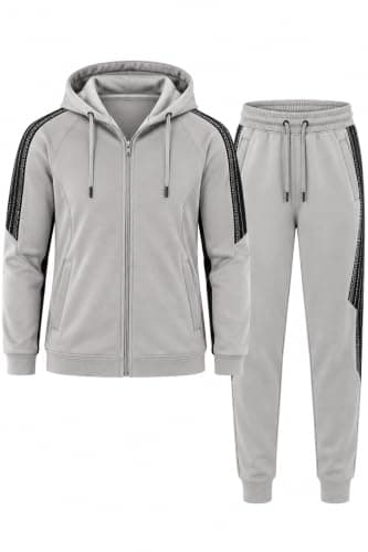 طقم رجالي قطن بغطاء رأس – جاكت وبنطلون للخروجات والارتداء اليومي AB Track suit