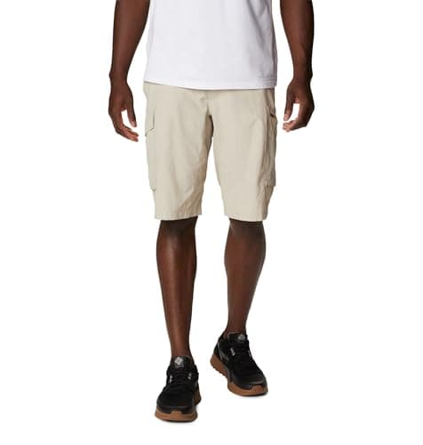 Columbia Men’s Hiking Cargo Shorts, SILVER RIDGE CARGO SHORT, Nylon, Fossil, Size: 36, AM4084