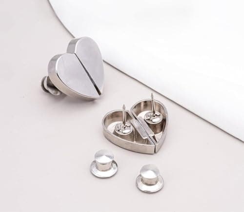 Heart Magnetic Curtain Closure Clips Rustproof Metal Light Blocking Pair Curtain swag holder