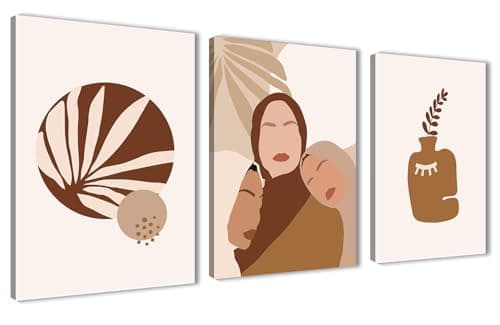 NOVA ART Abstract Canvas Wall Art Simple Style Round Shapes Pictures Prints Quiet Girls Wall Decor for Bedroom Living Room Office Etc Modern Home Decor 30cm x 40cm x 3pcs