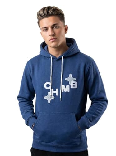 Miza Men's Winter Hoodie, Hoodie, Heavy Cotton, Fashion Printed Design, Front Pocket, Blue Sweatshirt