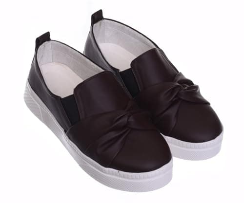 B&W womens B&W-W078-Brown Sneaker