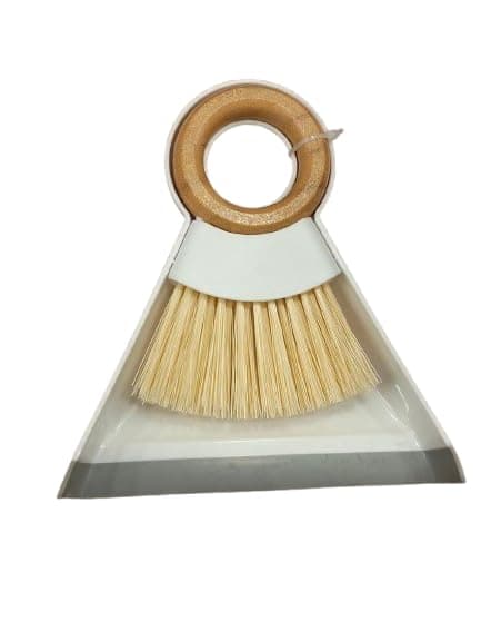 Mini Dustpan and Brush Set, Modern Ring Handle Design, Grey and Gold Cleaning brush