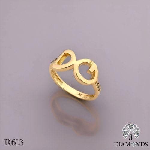 3 Diamonds 292474661779561 Women's Ring, Gold Plated, High Quality With Sparkling Zircon