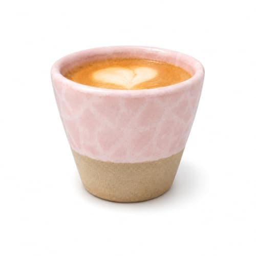 Handmade Pottery Espresso Cup 70 ml – Artisan Ceramic Coffee Cup Made in Egypt – Modern Glazed Design (Blush Pink)