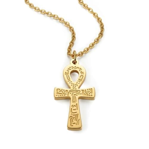 NileWarrior Stainless Steel Pharaonic Ankh Key of Life Necklace
