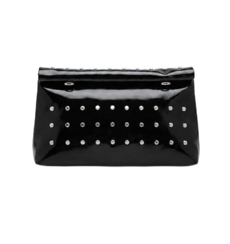 BAG Embossed PU Pleated Handbag, Fashion Rivet Decor Women's Small Bag, Multi-Function Travel & Shopping Pleated Bag With Cloud Pattern Shirt