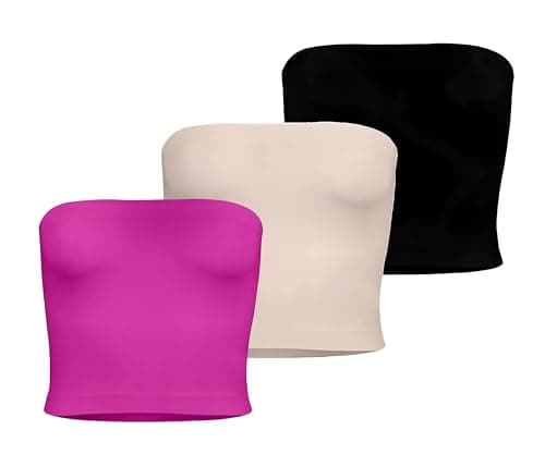 Silvy Womens Set Of 3 Pieces Tube Top Sleeveless Top Underwear Apparel