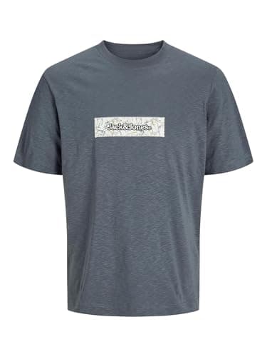 JACK & JONES Mens JORSPLIT AOP BRANDING TEE SS CREW NECK Modern Shirt