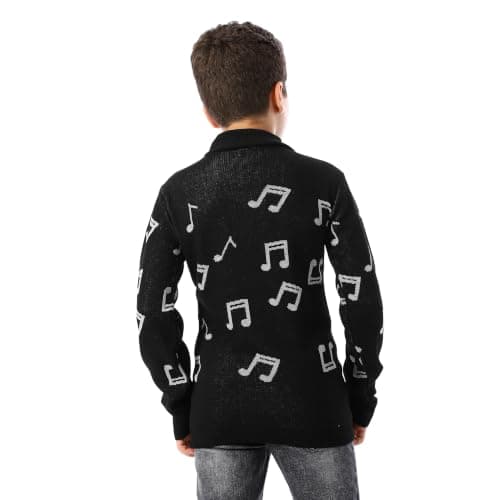 CAESAR Womens Unisex wool pullover featuring a musical note pattern Unisex wool pullover featuring a musical note pattern