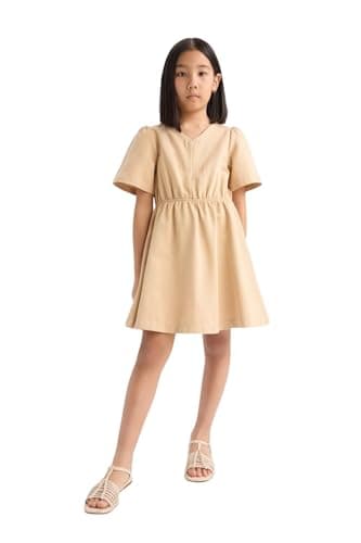 DeFacto girls Casual Standart Fit Short Sleeve Dress & Skirt Woven Dress Dress (pack of 1)