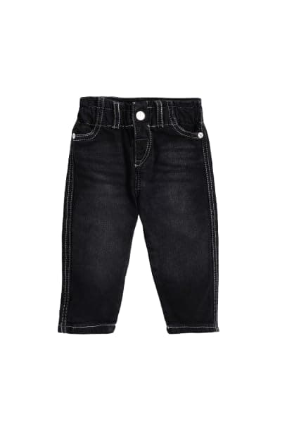 Junior Baby Girls Black Mom Fit Pant, BLACK, 09