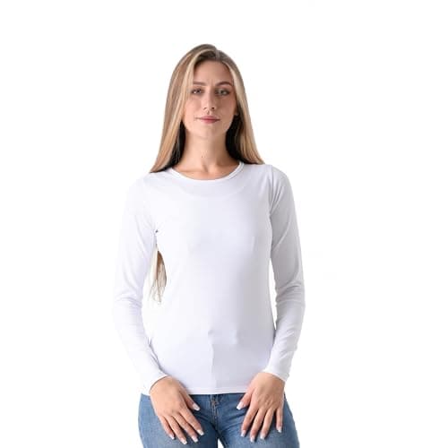 Milk Cotton Long Sleeve Round Neck Body Top for Women Shirt