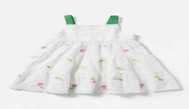 lovely land girls White Dress with flower print Dress (pack of 1)