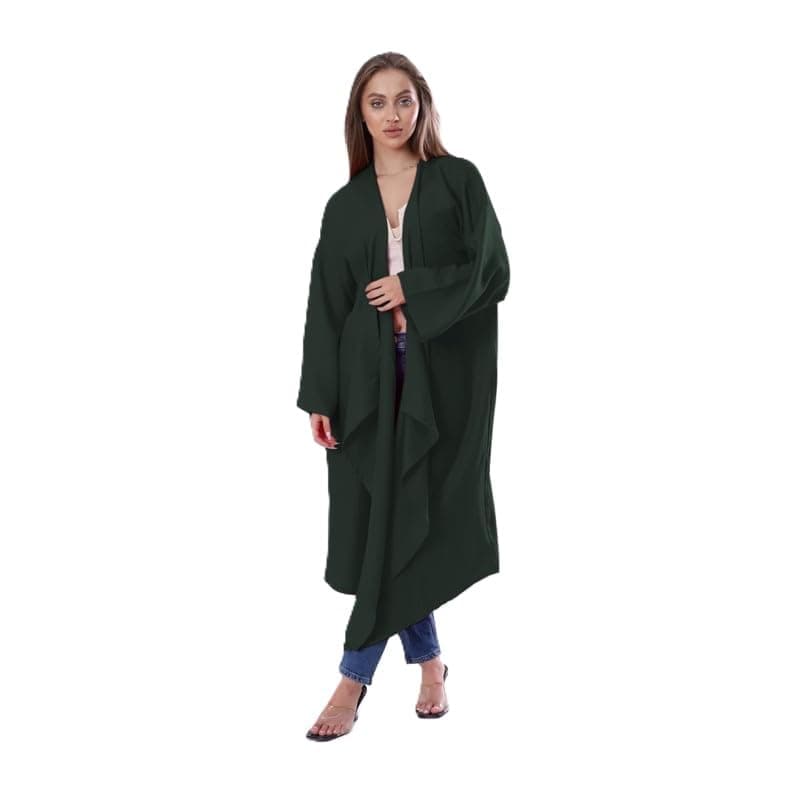 Bibo Women's Solid Long Kurdijan Free Size Fits from 60 to 85 Kg Approximately Olive One Size Sweater