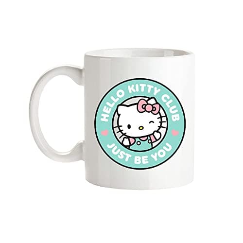 MEC Hello Kitty Club| Coffee Mug glass cups |Espresso Coffee Mug| Tea Cup| Drinking Glass For Kids | Kitchen Ceramic Coffee Cup Handle For Hot & Cold Beverages| 11 Oz ASIN: B0BC7KBT13 (WHITE)