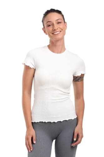 CARINA Womens Seamless Ribbed Slim Fit Top Modern Shirt
