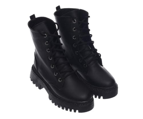 B&W womens B&W-W066-Black Sneaker Boot