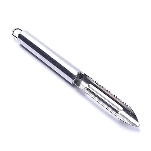 2-in-1 Stainless Steel Vegetable Peeler and Fruit Corer Tool Silver Finish