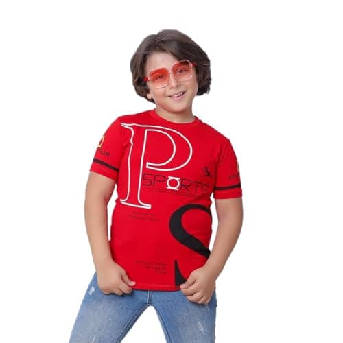 BEBO Boys Printed Half Sleeve T-Shirt 4 Years Red - 12350_Red_4_24
