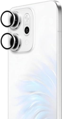 ARROWS Tempered Glass Metal Individual Camera Lens Protector For Oppo Reno 14 Pro, Anti-Scratch, No Bubbles, 9H Hardness, HD Clear, Easy Installation - Silver Screen protector