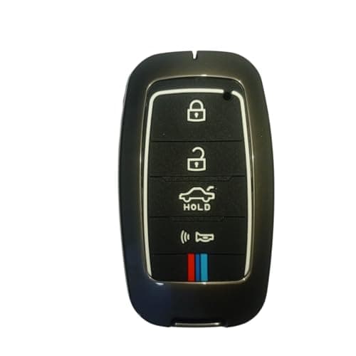 LOKYBOY Metal Key Fob Cover Compatible with Kia 4 Buttons Black and Silver Keychain