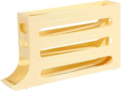 Rolling Egg Organizer for Refrigerator Storage Automatic Sliding Egg Dispenser Multi-Layer Shatterproof Plastic Holder Space Saving Kitchen Rack Basket