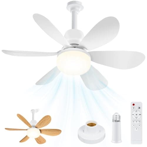 LED Ceiling Fan Light with Remote Control Adjustable Speed Socket Fan Light fixture
