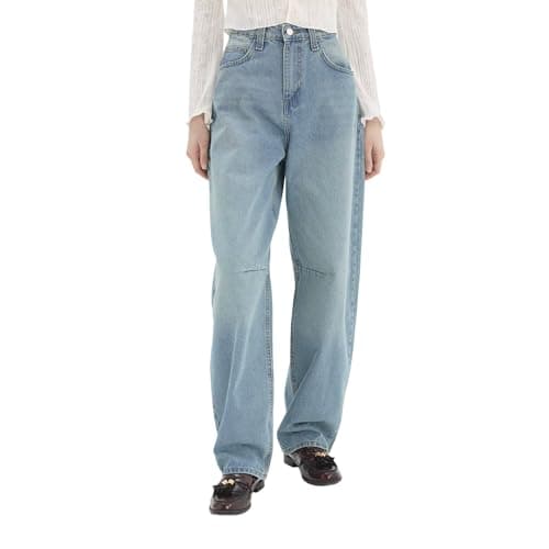DeFacto Woman Baggy Special Collection Denim Trousers D6625AX,Mid Blue 32 Tablecloth