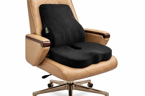 Max Comfort Memory Foam Medical Backrest & Seat Set – Optimal Comfort & Healthy Back & Coccyx Support for Long Sitting, Black Body positioner