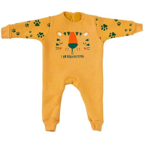 Jockey M M Boys Cotton Long Sleeves Bodysuit Printed Lion Baby & Toddler Sleepers (pack of 1) One piece outfit