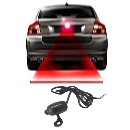 KaberTrade Rear Laser Beam for Cars, Motorcycles, Scooters, Motorcycles, Dust, Rain, Red Line Anti-Collision Rear Fog Lamp Laser Light for Parking Warning (Metal, Code:9219) Vehicle light assembly